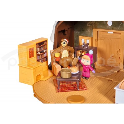 Coffret Maison de l ours Masha En Hivers Figurine Michka Et Masha